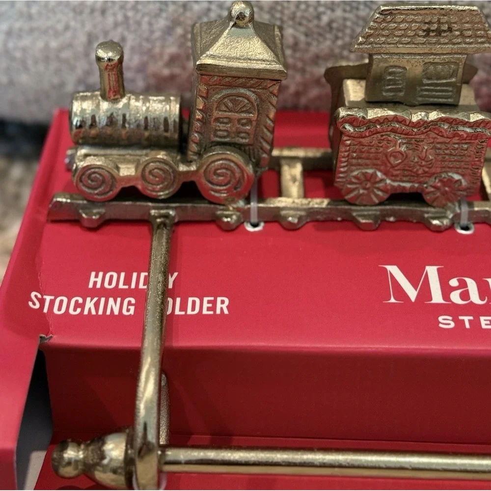 Martha Stewart Christmas Holiday Stocking Holder Rod Train On Track NIB